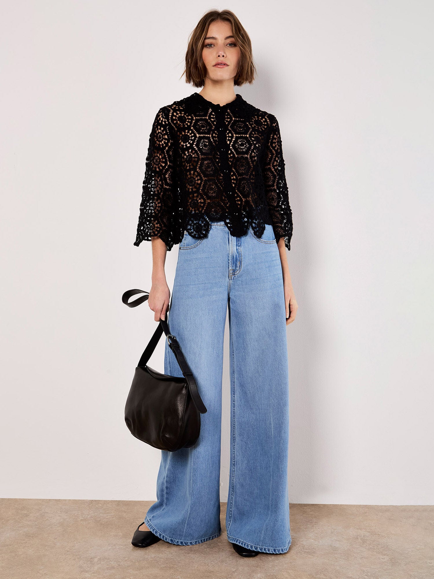 Zana Wide Leg Jeans | Apricot Clothing