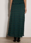 Ruched Chiffon Maxi Skirt, Green, large