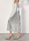 Sequin Bias Cut Midaxi Skirt, Light Grey / Silver, large