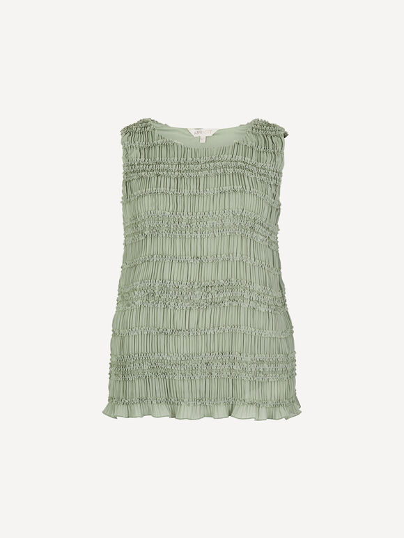 Crinkle Ruffle Chiffon Top, Mint, large