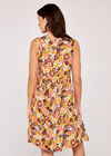Vintage Floral V Neck Dress, Cream, large