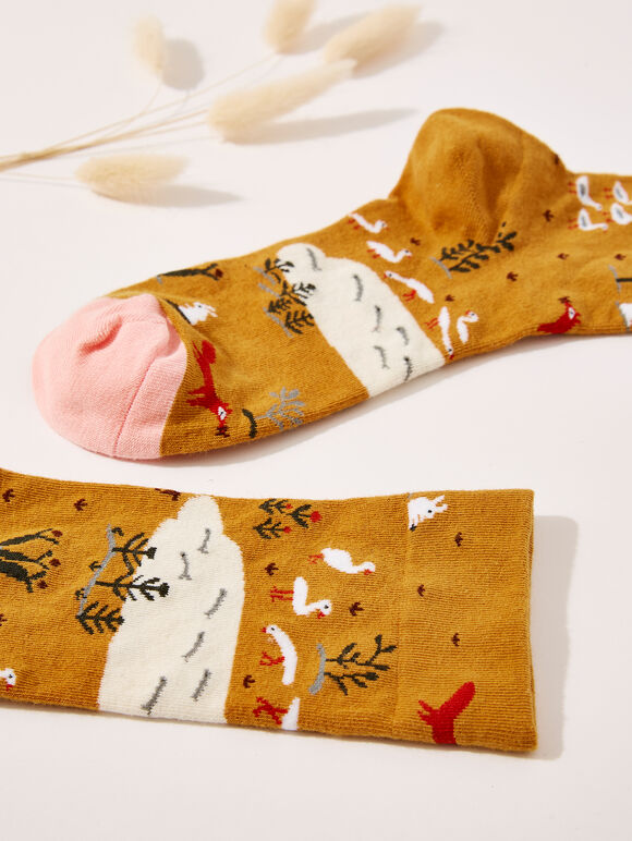 Ochre cloud socks, Yellow, large