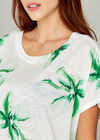 Misty Floral Over-sized Top, Green, large