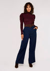 Ruched Shoulder Fitted Jumper, Burgundy, large