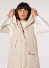Longline Puffer Gilet, Stone, large
