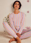 Rainbow Stripe Long Sleeve Top, Pink, large