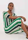 Crochet Stripe Midi Dress, Green, large