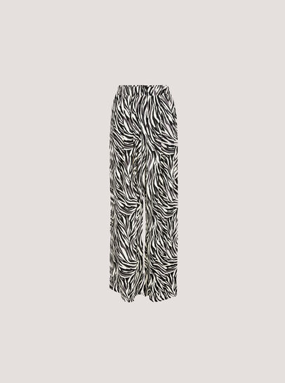Zebra Print Wide Leg Trousers