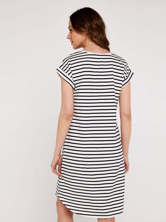 Nautica Jersey Dress, White, large
