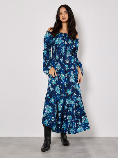 Floral Bardot Maxi Dress