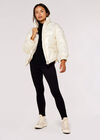 Irridescent Puffer Jacket, Cream, large