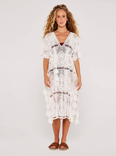 Crochet Lace Kaftan Dress