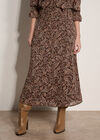 Chiffon Paisley A-Line Midaxi Skirt, Brown, large