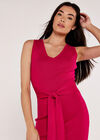 V-Neck Bodycon Knit Dress, Fuchsia, large