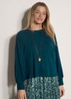 Soft Oversized Batwing Jumper, Teal, large