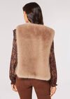 Faux Fur Cropped Gilet, Brown, large