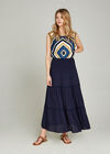 Pom Pom Trim 2in1 Dress, Navy, large