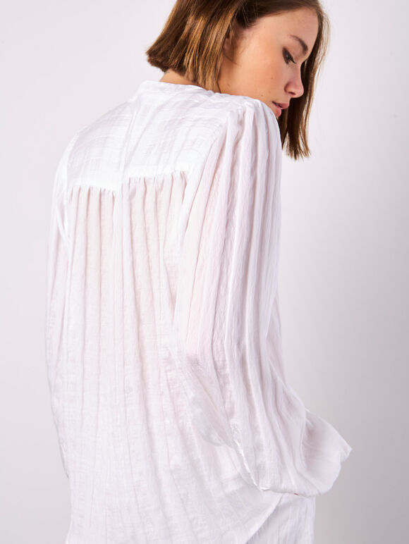 Self Stripe Shirt, White, large