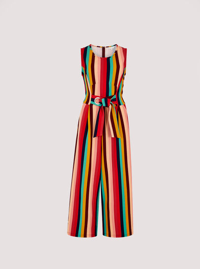 Multi-stripe Tie Waist Jumpsuit