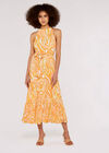 Swirl  Halterneck Dress, Orange, large