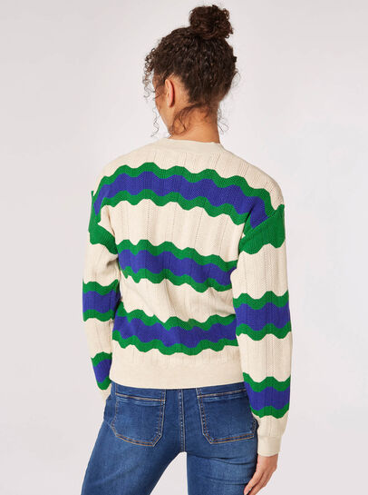 Wavy Stripe Pointelle Jumper