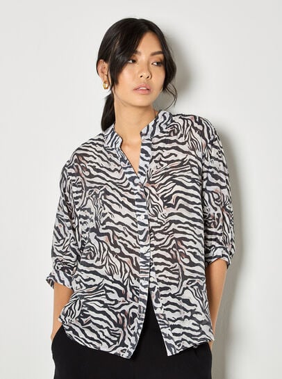 Zebra Oversized Lightweight Blouse