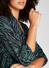 Zebra Print Open Neck Shirt, Green, large