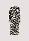 Zebra Shirt Midi Dress, Black, large