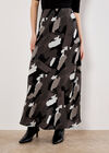 Brushstroke Bias Maxi Skirt, Dark Grey - Charcoal, large