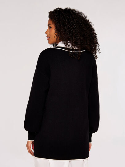 Tipping Gold Button Cardigan