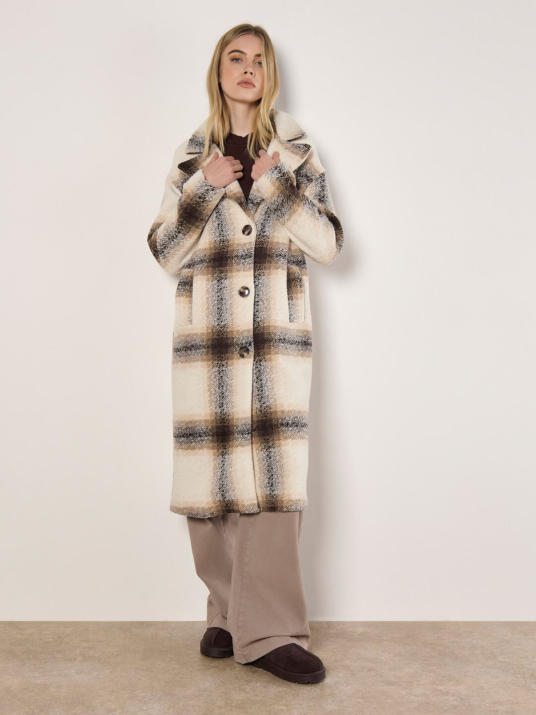 Image of Soft Oversized Check Coat
