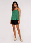 Polkadot Ruffle Cami Top, Green, large
