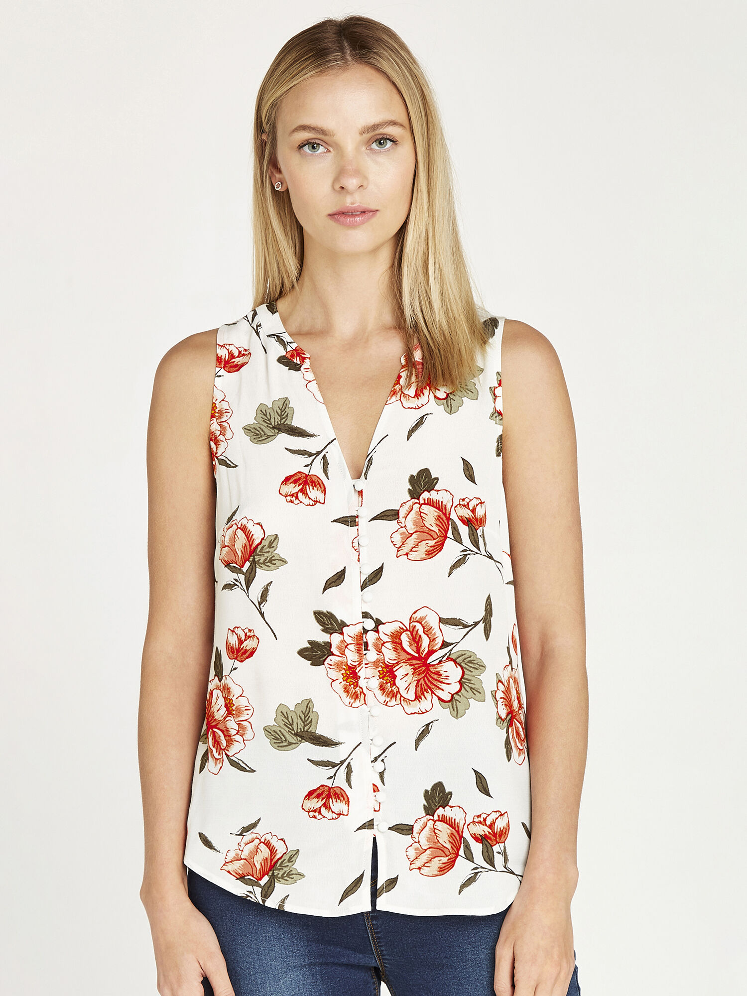 Sleeveless top shirt womens