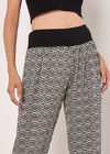 Cotton Blend Ikat Tapered Joggers, Black, large