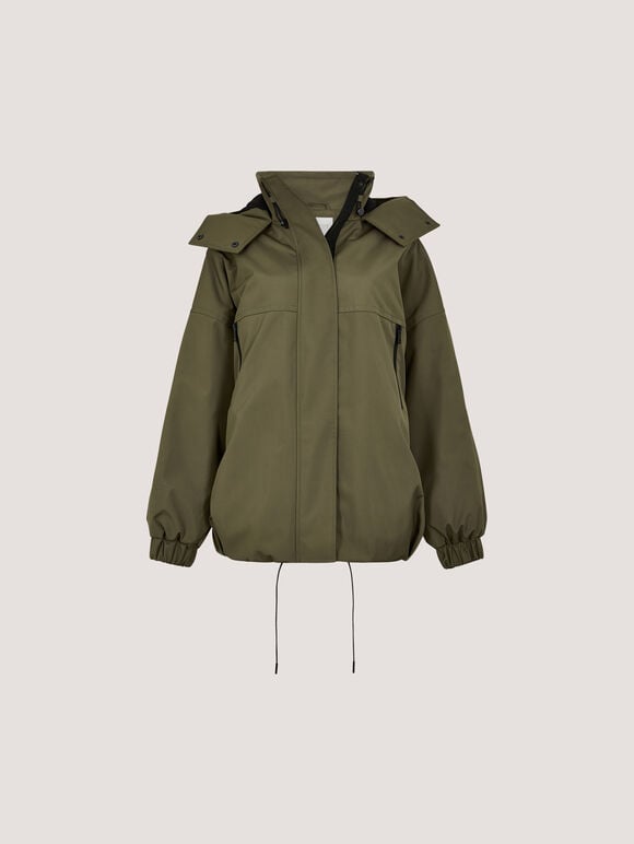 Technical Parka Jacket, Khaki, large