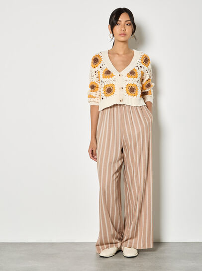 Sunflower Hand-Knit Crochet Cardigan