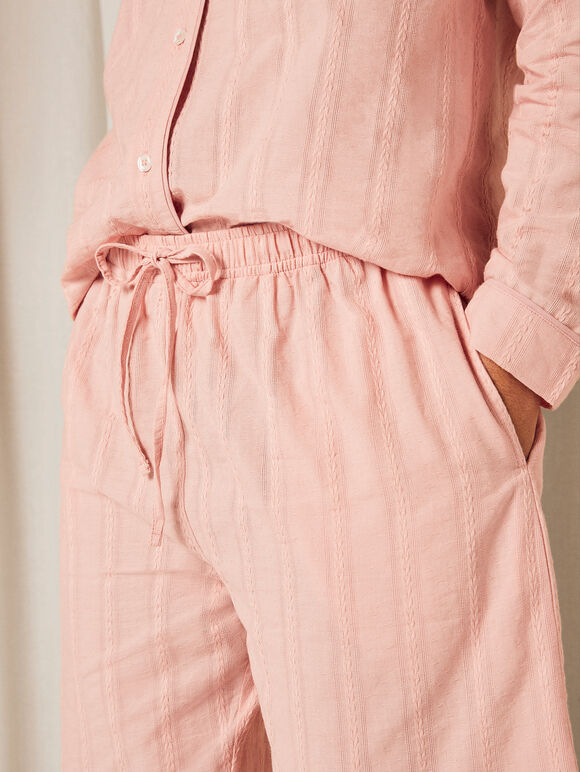 Embroidered Stripe Trouser, Pink, large
