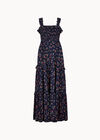 Ditsy Floral Smocked Maxi Dress, Navy, large