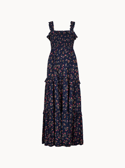 Ditsy Floral Smocked Maxi Dress