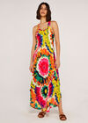 Tie Dye Circle Feathers Dress, Assorted, large
