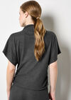 Soft Knit Side Ruched Top, Dark Grey - Charcoal, large