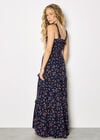 Ditsy Floral Smocked Maxi Dress, Navy, large