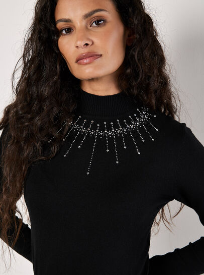 Rhinestone Gem Embellished Jumper