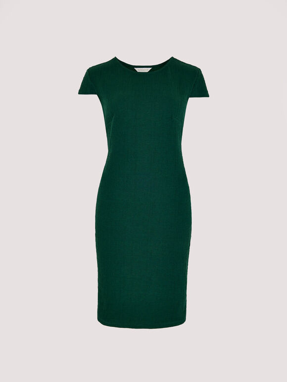 Textured Bodycon Mini Dress, Green, large