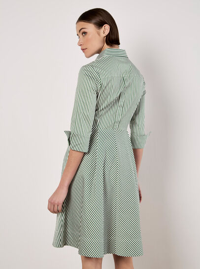 Cotton Stripe Shirt Mini Dress