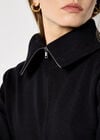 Double Zip Ribbed Knit Cardigan, Black, large