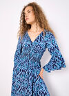 Ikat Swirls Maxi Dress, Blue, large