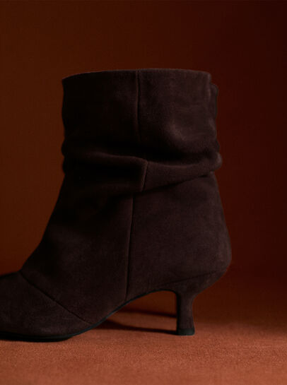 Slouchy Suede Kitten Heel Boots