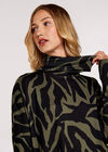 Zebra Print Oversized Tunic, Khaki, large