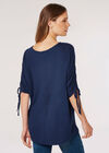 Soft Touch Knitted Top, Navy, large